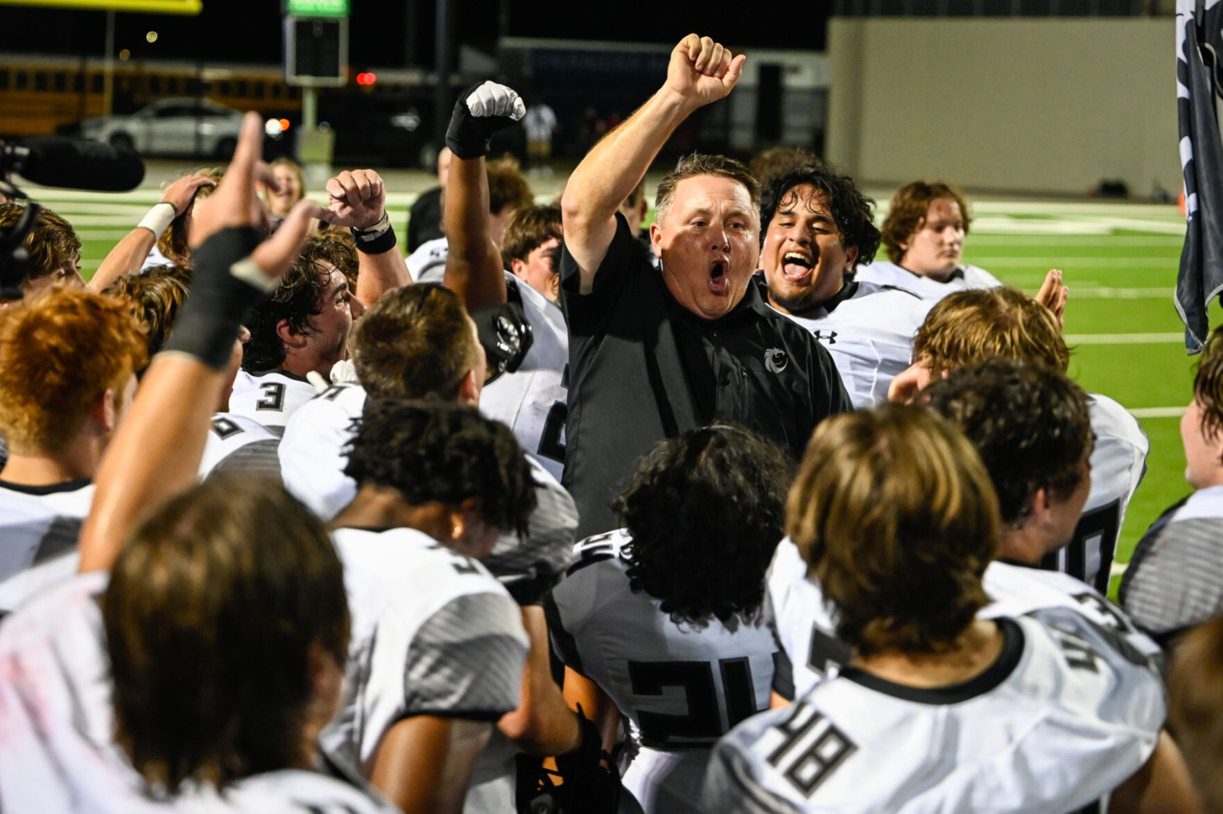 Celebrating with coach